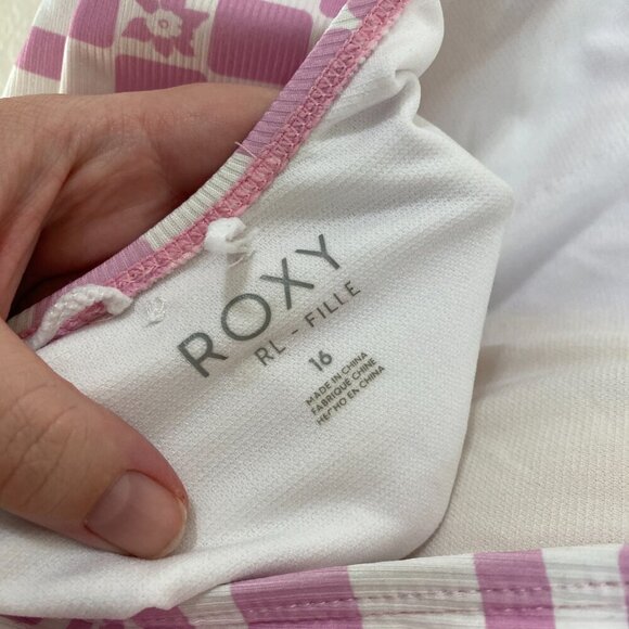 Roxy Magical Waves Swimsuit for Girls Size 16 Purple White Check - Picture 6 of 7